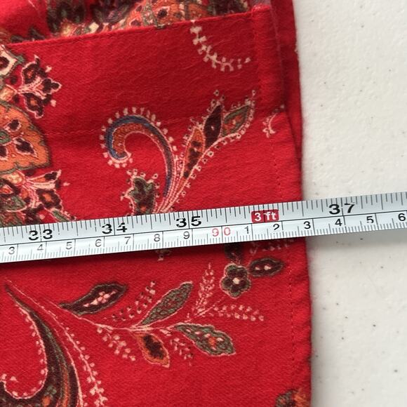 Lauren Ralph Lauren Womens Red Paisley Sleep Shirt Chest Gold Emblem Sz L Prepp - Picture 11 of 12